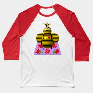 Cute Queen Bee on a Quilt Baseball T-Shirt